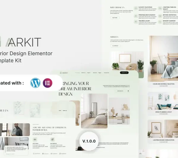 mua Aarkit - Interior Design Elementor Template Kit