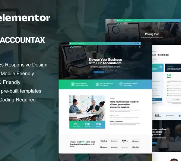 Tải Accountax - Accounting Tax Firm Elementor Template Kit mới nhất