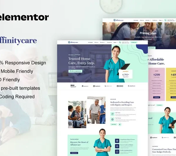 Tải AffinityCare - Home Care & Private Nursing Services Elementor Template Kit mới nhất