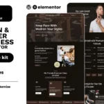 Tải Baberage – Barber & Hairdresser Shop Elementor Template Kit mới nhất