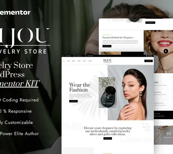 Tải Bijou - Jewelry Store Elementor Pro Template Kit mới nhất