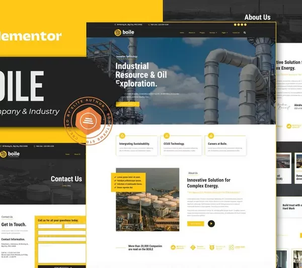 Tải Boile - Oil Company & Industry Elementor Template Kit mới nhất