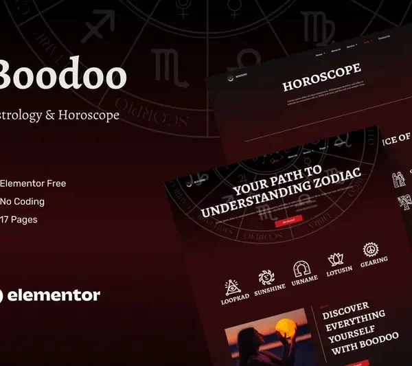 Tải Boodoo - Astrology & Horoscope Elementor Template Kit mới nhất