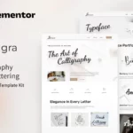 Tải Caligra - Calligraphy & Lettering Elementor Template Kit mới nhất
