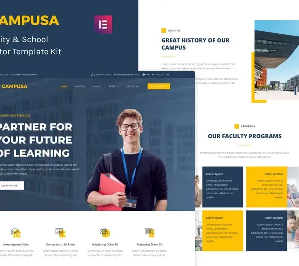 Tải Campusa - University & School Elementor Template Kit mới nhất