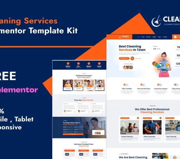 Mua Cleanfa - Cleaning Services Elementor Template Kit giá rẻ
