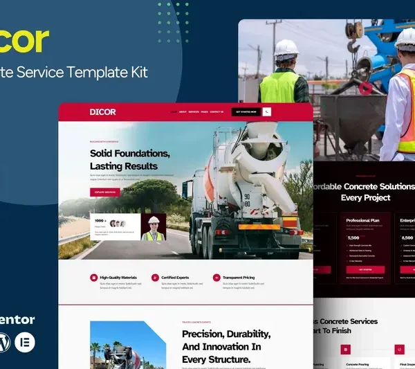 Tải Dicor - Concrete Service Elementor Template Kit mới nhất