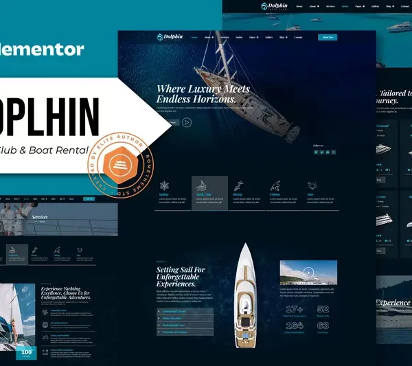 Tải Dolphin - Yacht Club & Boat Rental Elementor Pro Template Kit mới nhất
