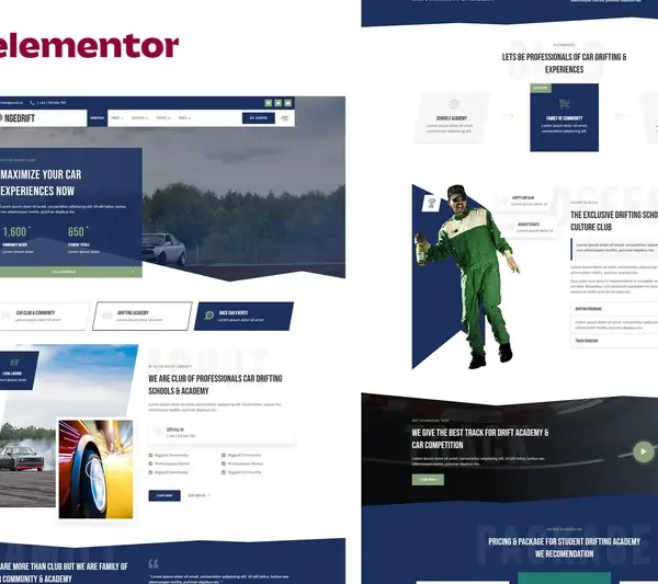 Mua Drifting School Academy & Car Club Elementor Template Kit giá rẻ