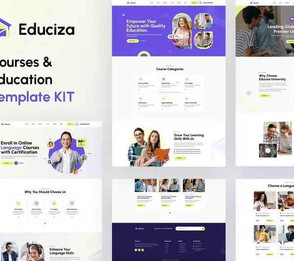 Tải Educiza - Courses & Education Elementor Template Kit mới nhất
