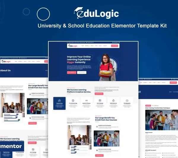 Tải Edulogic - University & School Education Elementor Template Kit mới nhất