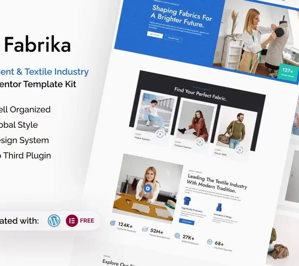 Mua Fabrika - Garment & Textile Industry Elementor Template Kit giá rẻ