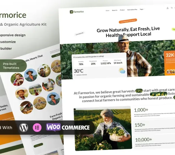 Tải Farmorice – Local Farm & Organic Agriculture Elementor Template Kit mới nhất