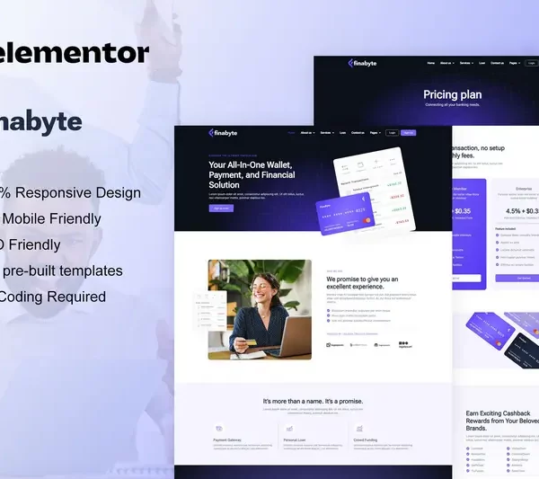 Tải FinaByte - Saas & Fintech Startup Elementor Template Kit mới nhất
