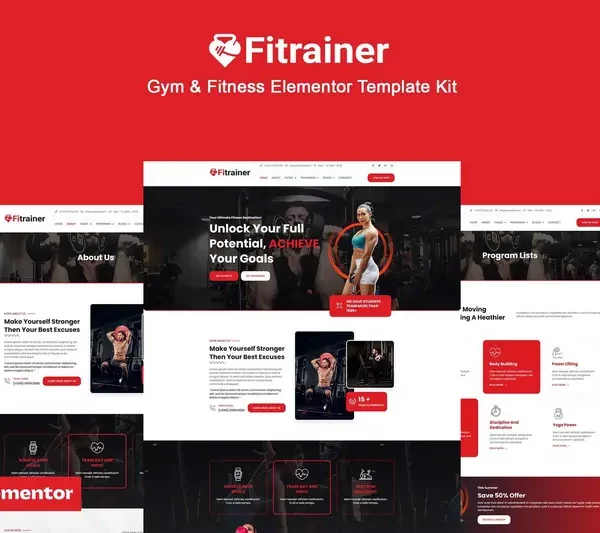 Tải Fitrainer - Gym & Fitness Elementor Pro Template Kit mới nhất
