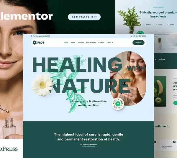 Mua Flos - Alternative Medicine & Holistic Health Elementor Template Kit giá rẻ