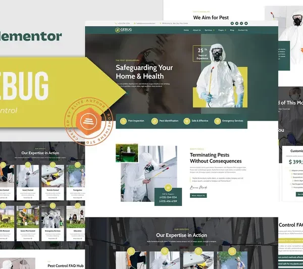 Tải Gebug - Pest Control Service Elementor Template Kit mới nhất