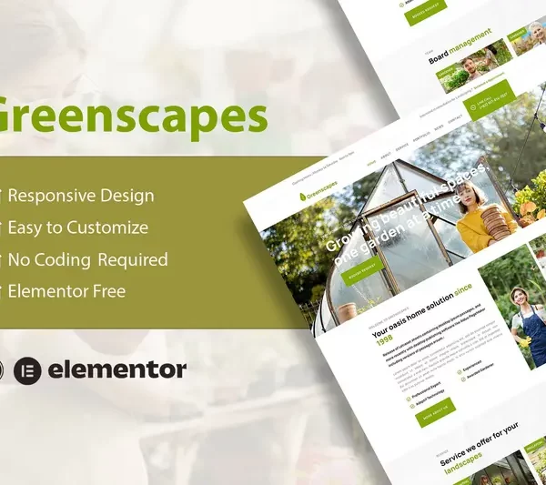 Tải GreenScapes - Garden & Landscape Service Elementor Template Kit mới nhất