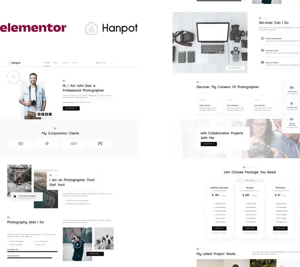 Mua Hanpot - Personal Photographer & Portfolio Showcase Elementor Template Kit giá rẻ