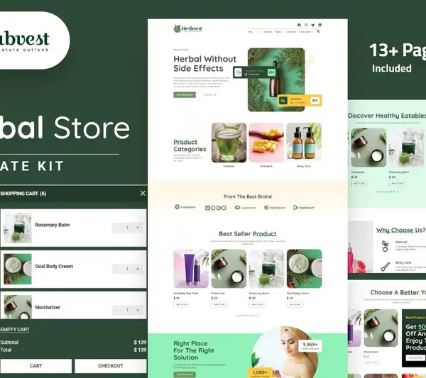 Tải HerbVest - Herbal Store Elementor Pro Template Kit mới nhất