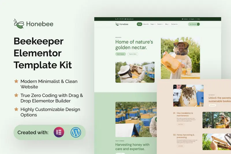 Mua Honebee - Beekeeper Elementor Template Kit Tải Honebee - Beekeeper Elementor Template Kit mới nhất