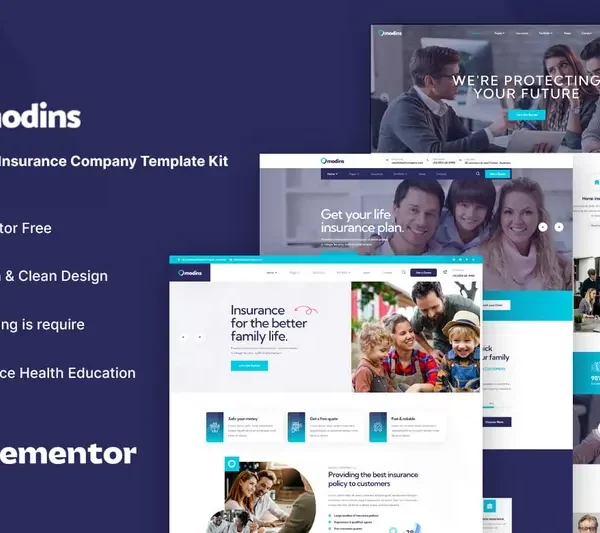 Mua Modins - Insurance Company Elementor Template Kit giá rẻ