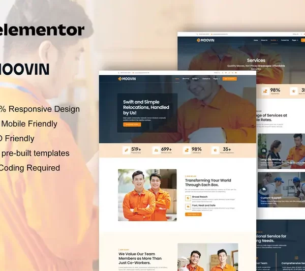 Mua Moovin - Moving Company Elementor Pro Template Kit giá rẻ