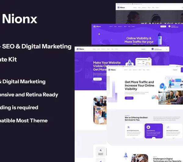 Tải Nionx - SEO & Digital Marketing Template Kit mới nhất