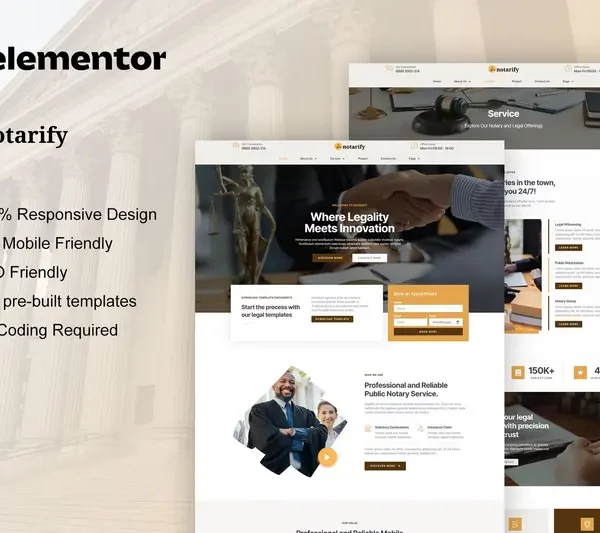 Mua Notarify - Notary Public & Legal Services Elementor Template Kit giá rẻ