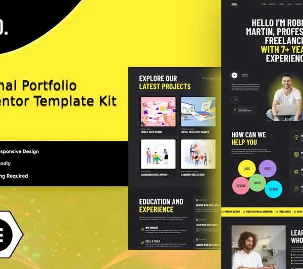 Tải Omio - Modern Personal Portfolio Elementor Template Kit mới nhất
