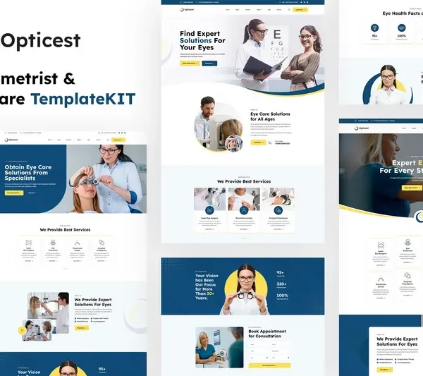 Tải Opticest - Optometrist & Eyecare Elementor Template Kit mới nhất