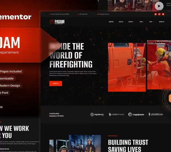 Mua Padam - Firefighter Departement Elementor Template Kit giá rẻ