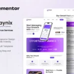 Tải Paynix - SaaS & Finance Services Elementor Template Kit mới nhất