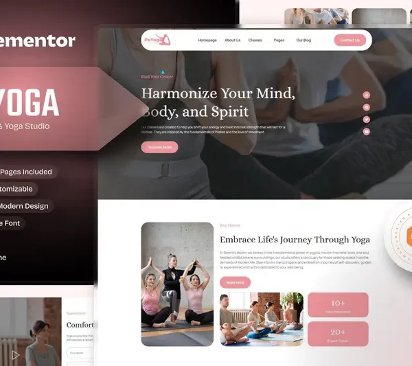 Tải Payoga - Meditation & Yoga Studio Elementor Template Kit mới nhất