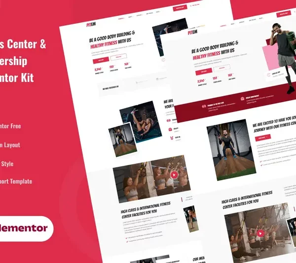 Mua Pitem - Fitness Center & Membership Elementor Template Kit giá rẻ