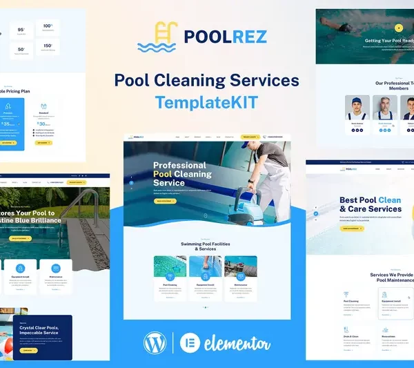 Mua Poolrez - Pool Cleaning Services Elementor Template Kit giá rẻ