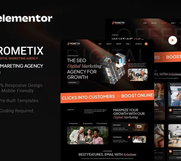 Tải Prometix - Digital Marketing Agency Elementor Template Kit mới nhất