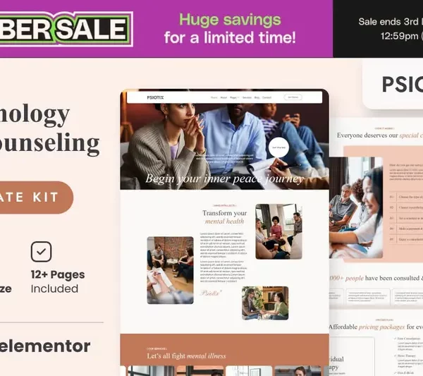 Tải Psiotix - Psychologist & Hypnotherapy Elementor Templates mới nhất