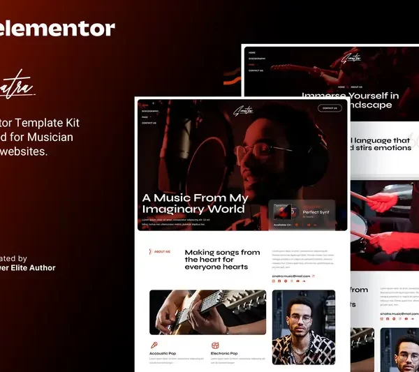 Mua Sinatra – Musician & Band Elementor Template Kit giá rẻ