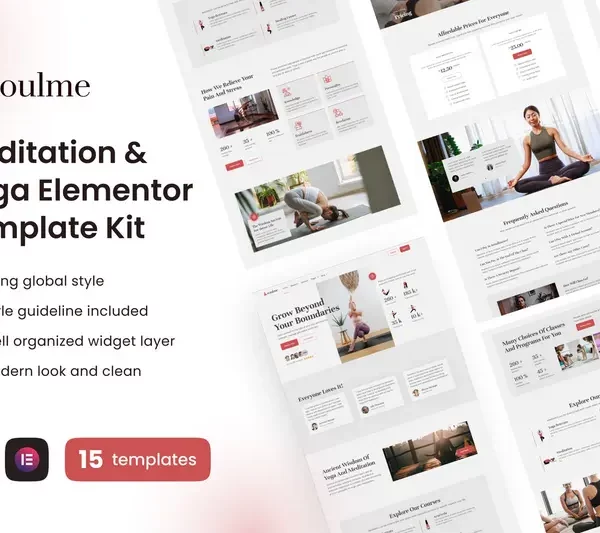 Tải Soulme Yoga Meditation & Wellness Mindfulness Elementor Template Kit mới nhất