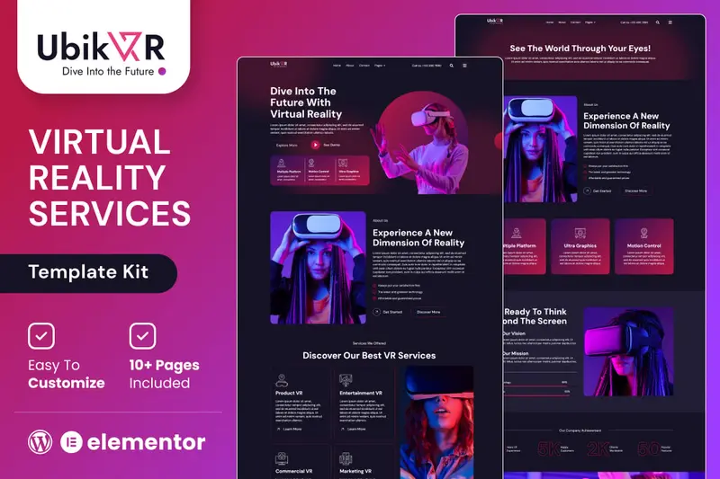 Mua UbikVR - Virtual Reality Services Elementor Template Kit Tải UbikVR - Virtual Reality Services Elementor Template Kit mới nhất