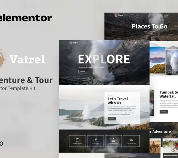 Tải Vatrel - Adventure & Tour Elementor Template Kit mới nhất