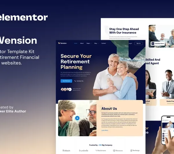 Tải Vension – Retirement Planning Consulting Elementor Template Kit mới nhất