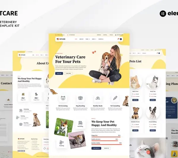 Tải Vetcare - Pet Care & Veterinary Elementor Pro Template Kit mới nhất