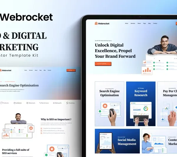 Tải Webrocket - SEO & Digital Marketing Agency Elementor Template Kit mới nhất