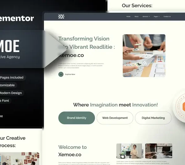 Tải Xemoe - Digital Creative Agency Elementor Template Kit mới nhất