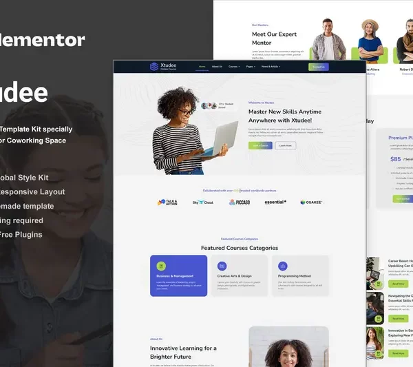 Tải Xtudee - Online Course Elementor Template Kit mới nhất