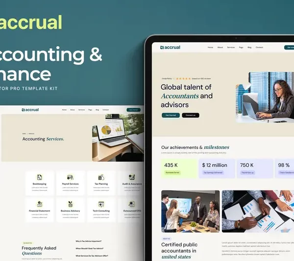 Mua Accrual - Accounting & Finance Elementor Template Kit giá rẻ