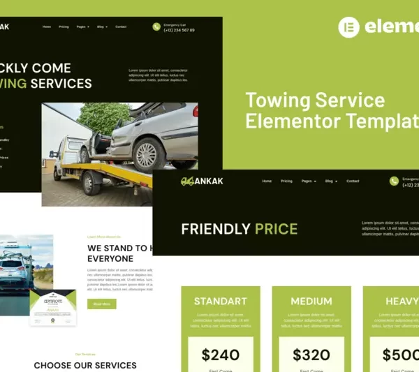 Mua Ankak - Towing Services Elementor Pro Template Kit giá rẻ