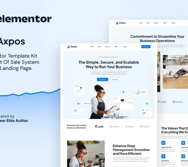 Mua Axpos – Point Of Sale Software & SaaS Landing Page Elementor Template Kit giá rẻ